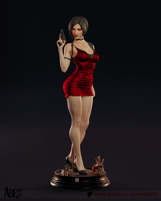 Ada Wong from Resident Evil 3D printed model statue in a sexy pose