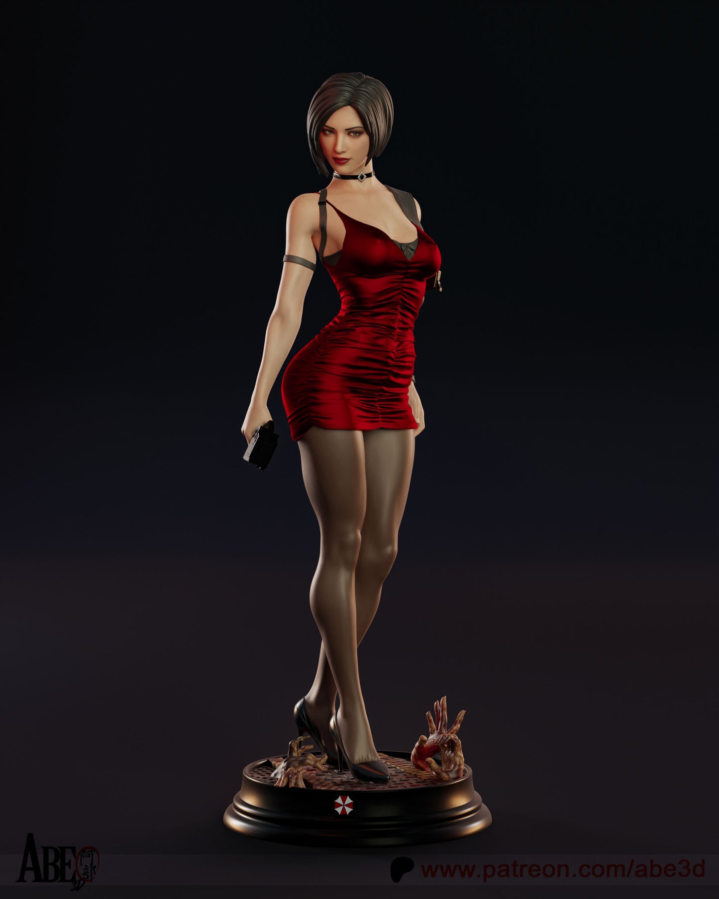 Ada Wong from Resident Evil 3D printed model statue in a sexy pose