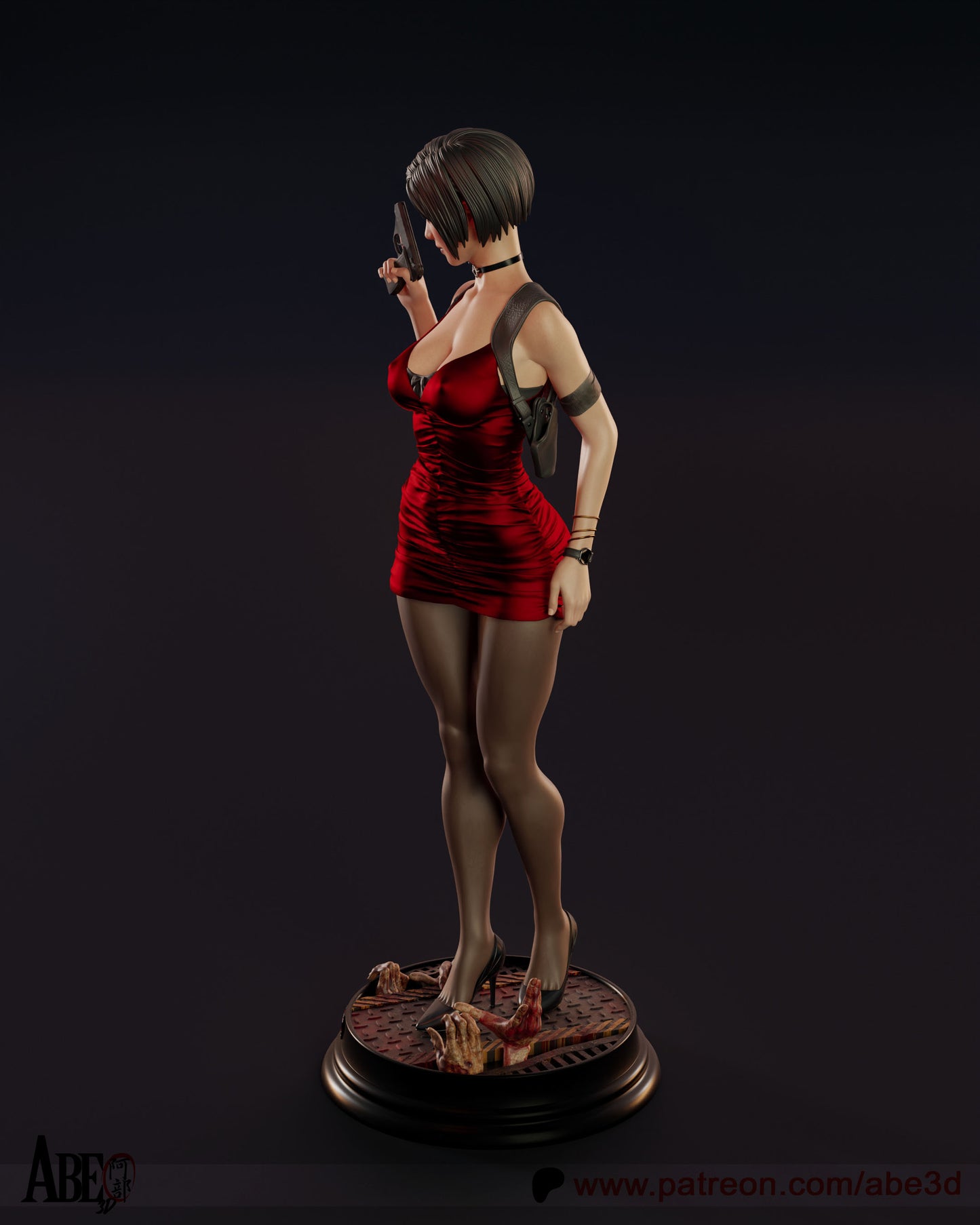 Ada Wong from Resident Evil 3D printed model statue in a sexy pose