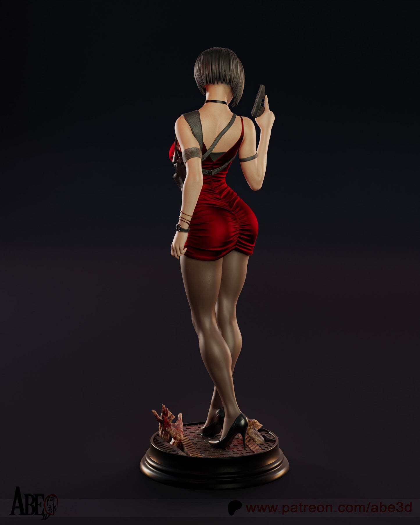 Ada Wong from Resident Evil 3D printed model statue in a sexy pose