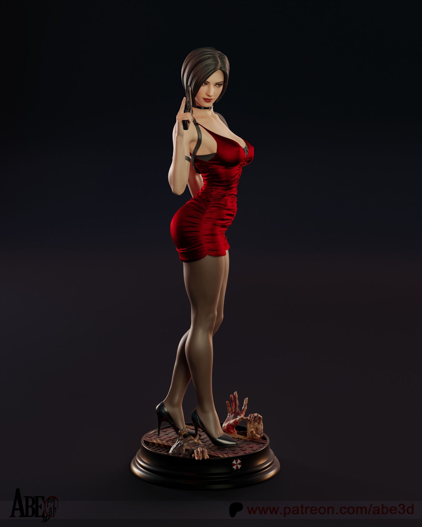 Ada Wong from Resident Evil 3D printed model statue in a sexy pose
