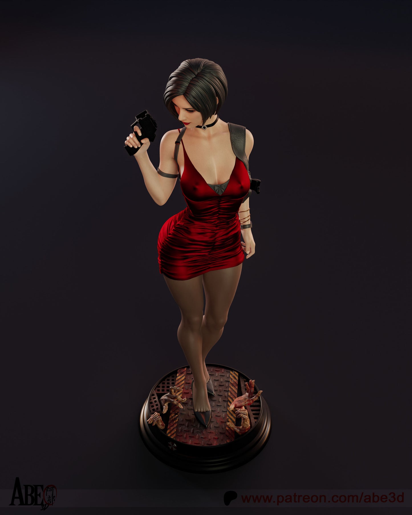 Ada Wong from Resident Evil 3D printed model statue in a sexy pose