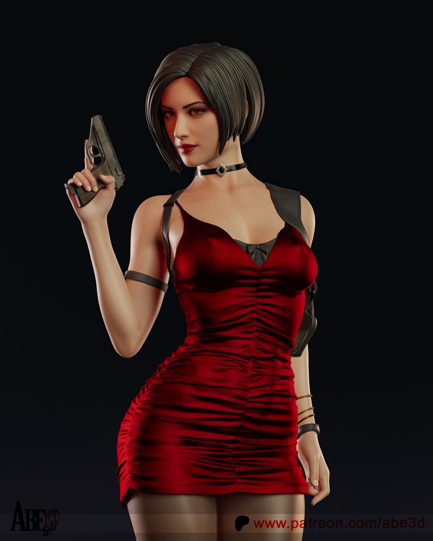 Ada Wong from Resident Evil 3D printed model statue in a sexy pose