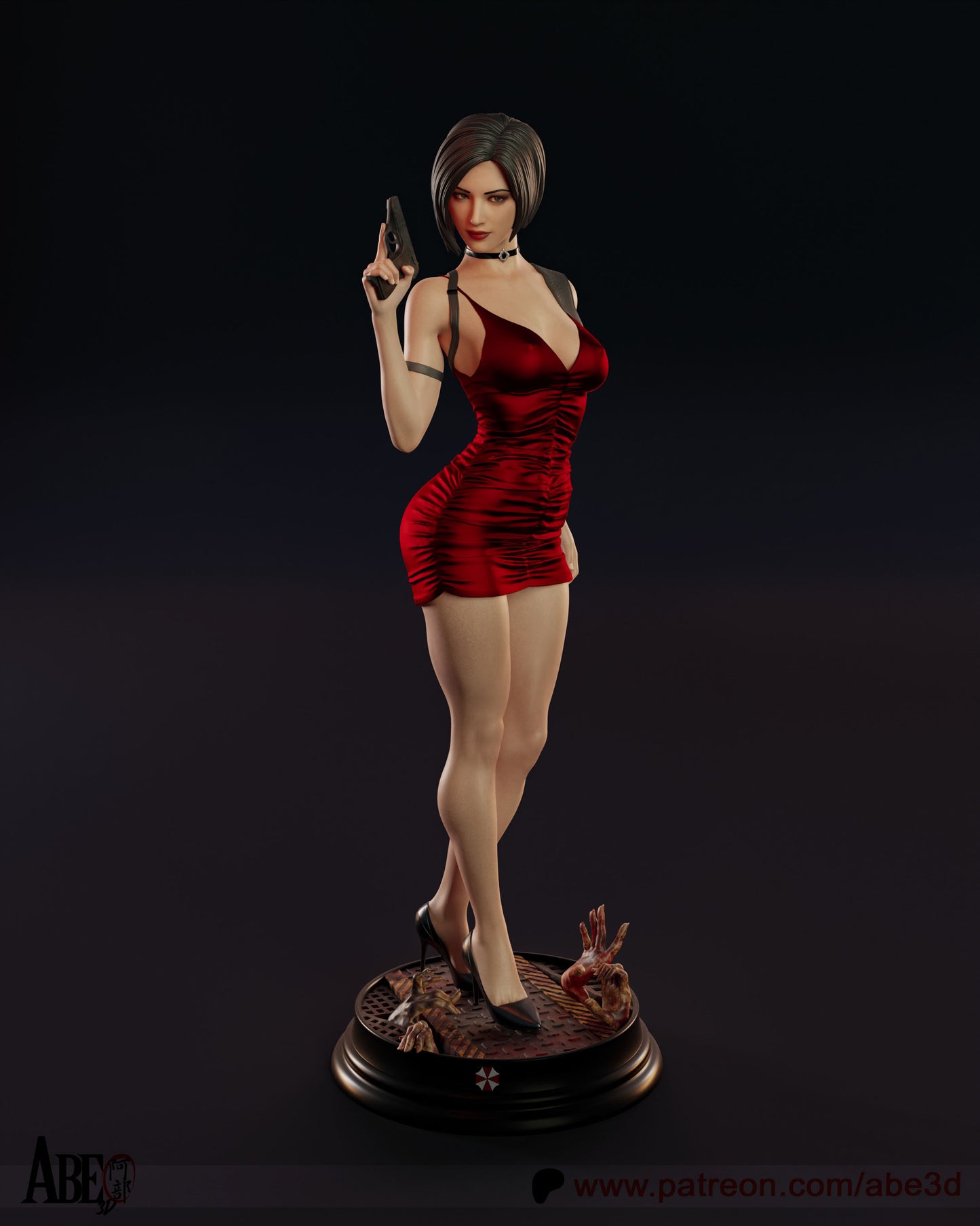 Ada Wong from Resident Evil 3D printed model statue in a sexy pose
