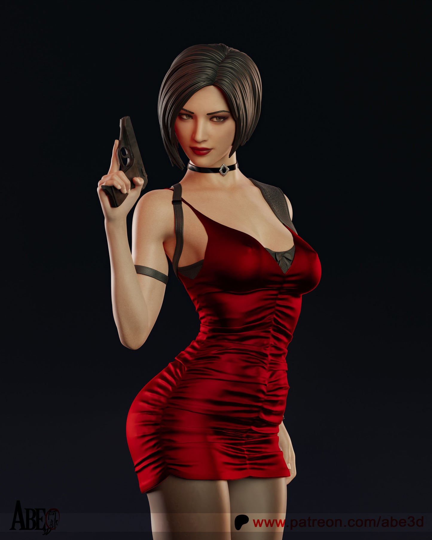 Ada Wong from Resident Evil 3D printed model statue in a sexy pose