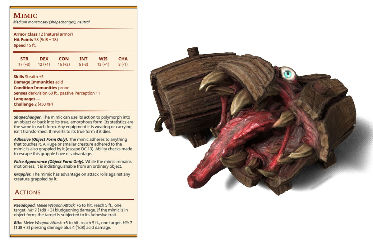Barrel Mimic Miniatures | Ninjas & Mimics | Fantasy Miniature | Printed Obsession