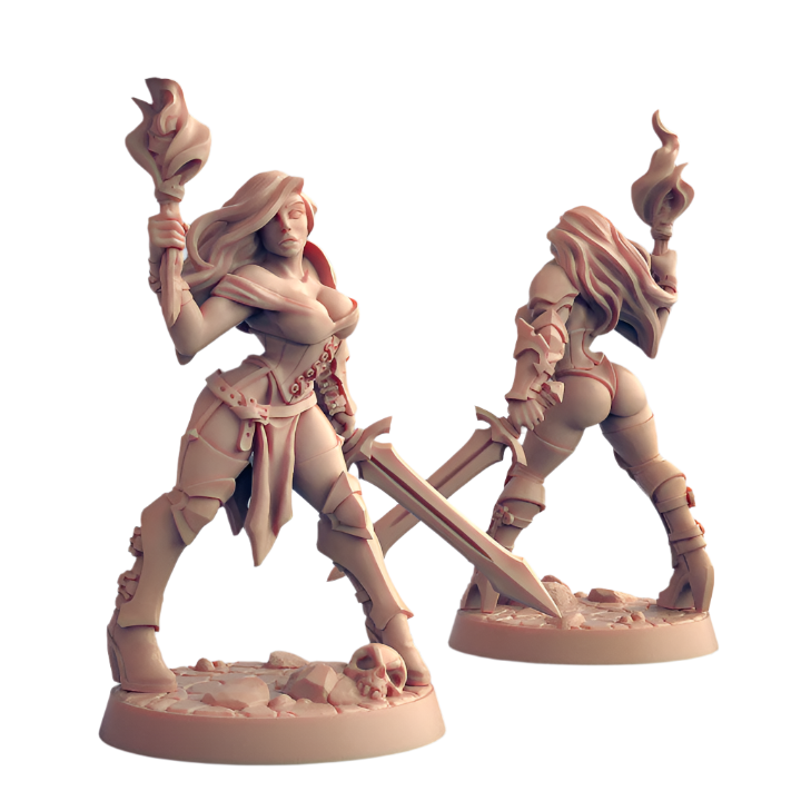 Elena Fighters Guild Beauty Pin-Up | Human Fighters Guild | Fantasy D&D Miniature | Artisan Guild