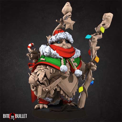 Festive Owlfolk Forest Keeper | Bullet Town Christmas | Fantasy Miniature | Bite the Bullet