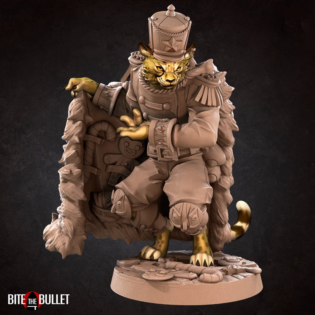 Festive Tabaxi Smuggler | Bullet Town Christmas | Fantasy Miniature | Bite the Bullet