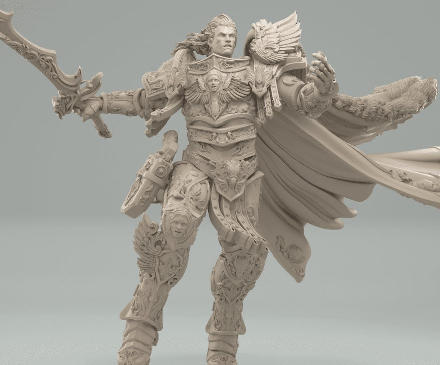 Fulgrim 3d printed resin proxy for Warhammer 40k or Horus Heresy games.
