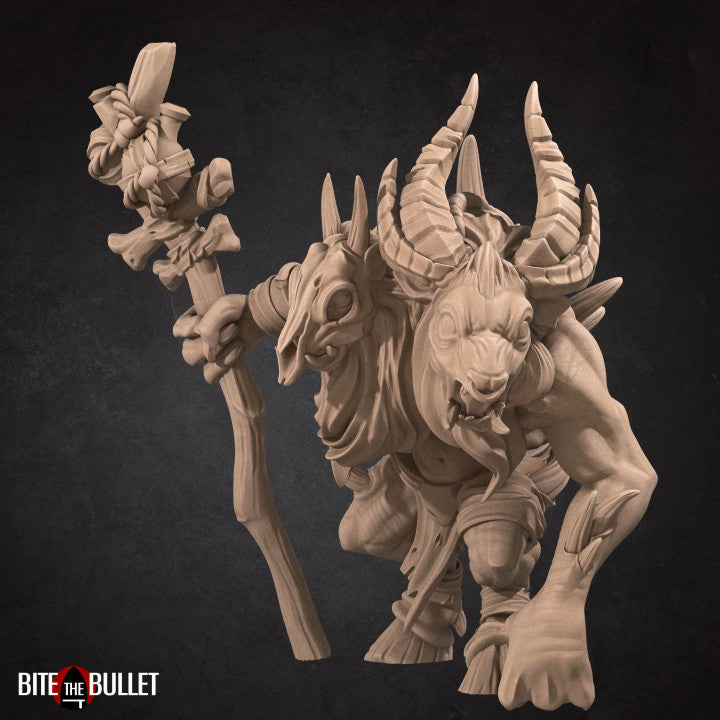 Goatman Shaman | Bullet Hell Demons | Fantasy Miniature | Bite the Bullet