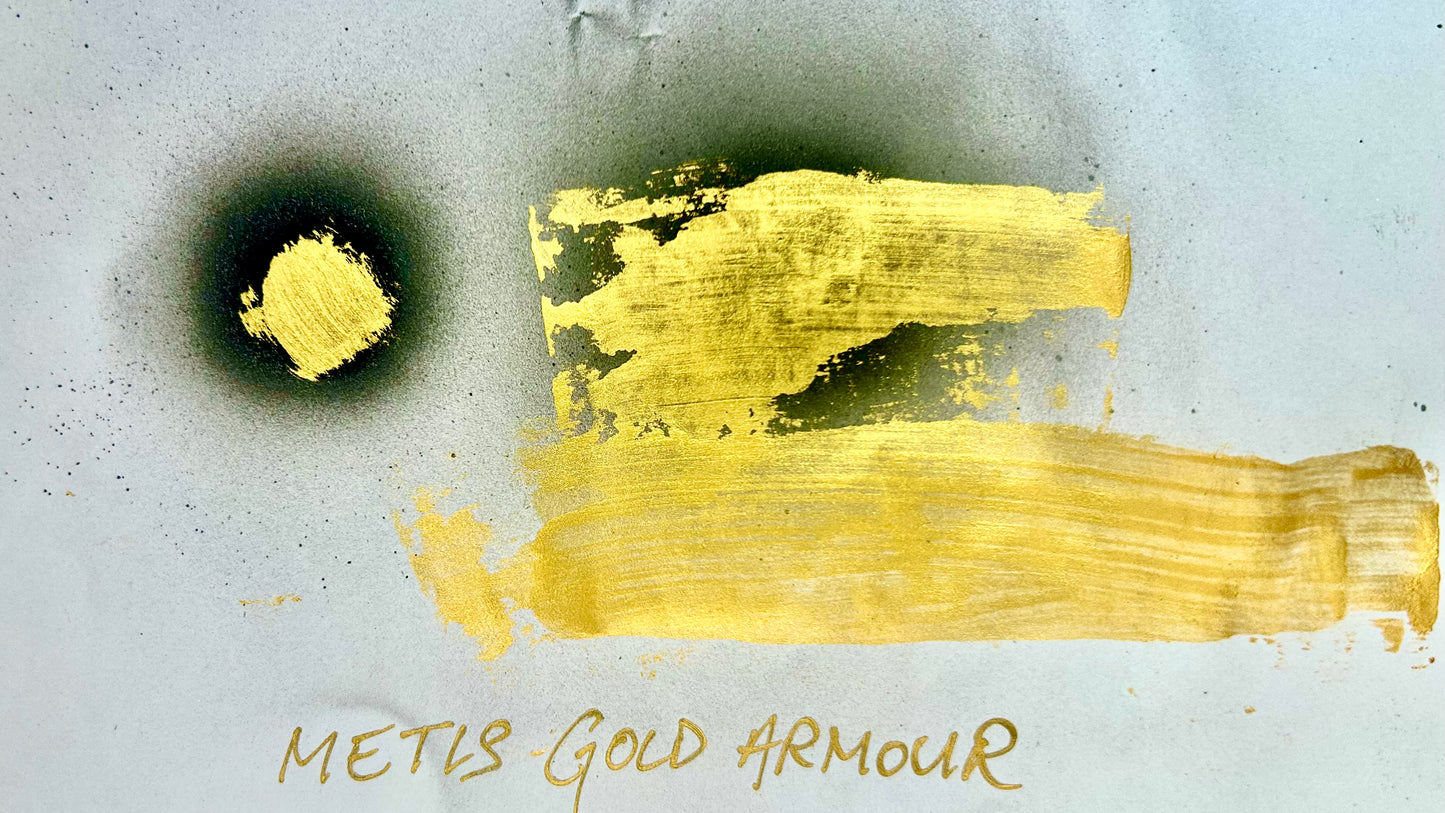 handmade, small batch Miniature gold paint by Metis Minis for warhammer and table top games. the Best quality.