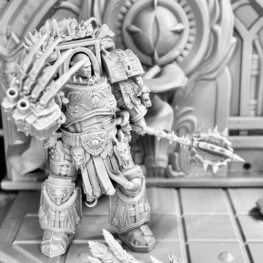 3D printed Emperor vs Horus diorama final battle Siege of Terra