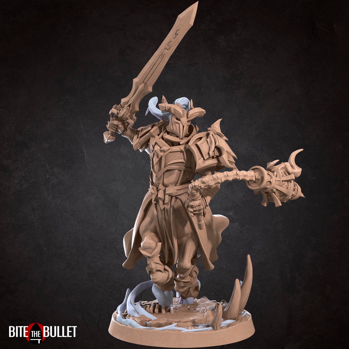 Knight w/ Sword & Mace | Centaurs | Fantasy Miniature | Bite the Bullet