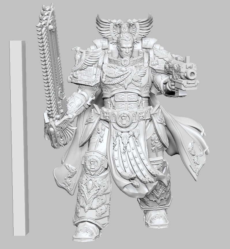 Rogal Dorn, Promarch of the Imperial Fists Legion standing in defiance of Chaos from Warhammer 40000