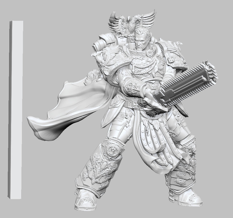 Rogal Dorn, Promarch of the Imperial Fists Legion standing in defiance of Chaos from Warhammer 40000