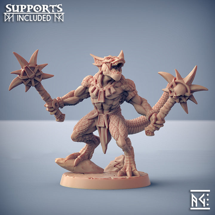 Lizard Men Miniatures | Goldmaw Lizards | Fantasy D&D Miniature | Artisan Guild