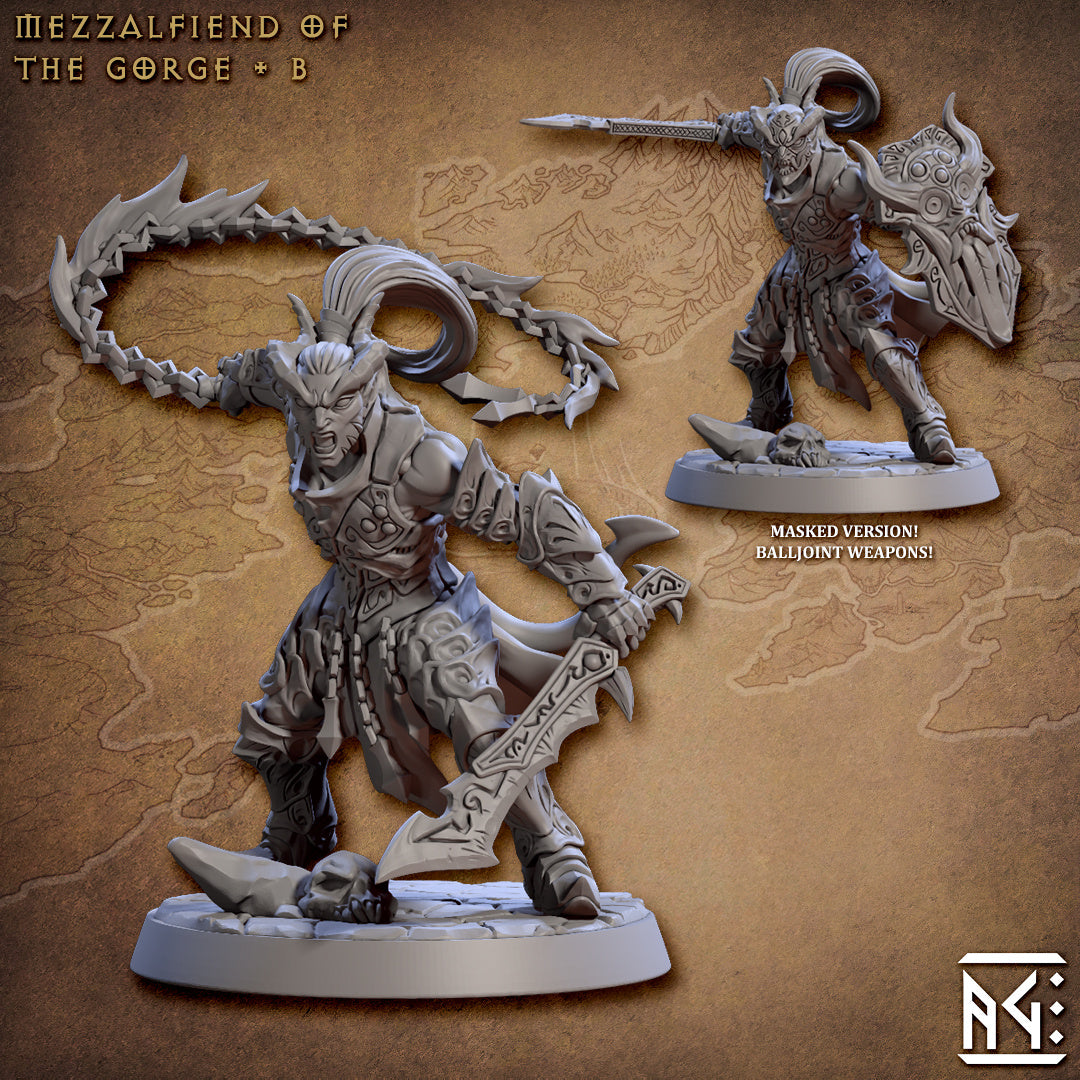Mezzalfiend B | The Demon King's Spawn | Fantasy D&D Miniature | Artisan Guild
