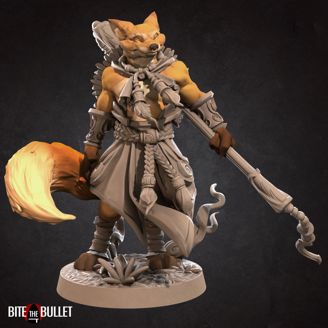Monk | Foxfolk | Fantasy Miniature | Bite the Bullet
