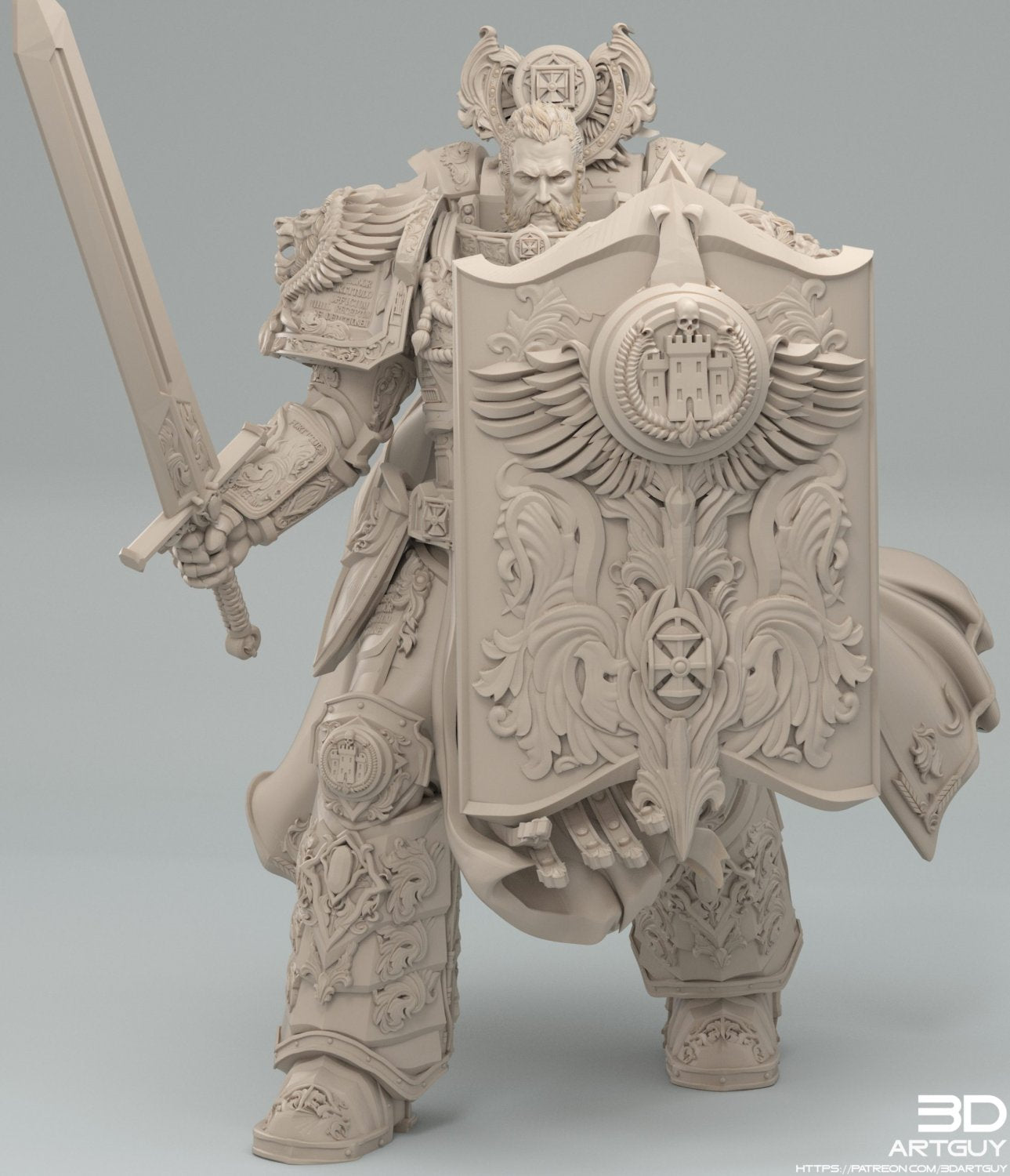 Rogal Dorn, Promarch of the Imperial Fists Legion standing in defiance of Chaos from Warhammer 40000