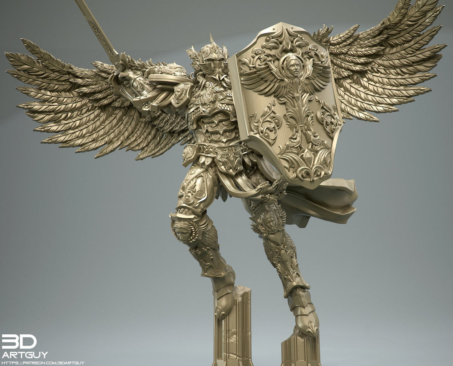 Sanguinius 3d printed resin proxy for Warhammer 40k or Horus Heresy games in ornate armour