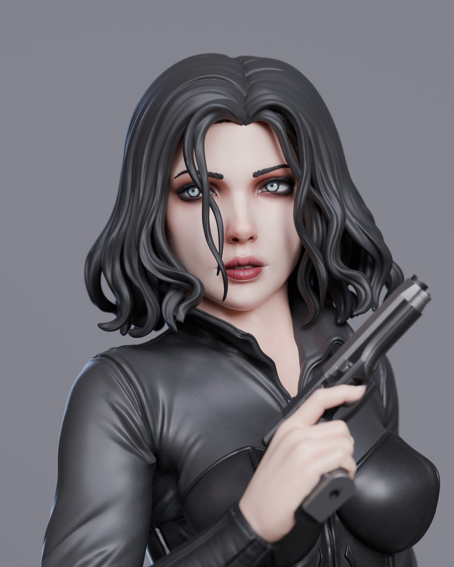 Selene the vampire hunter from Underworld 3D printed model statue in a sexy pose