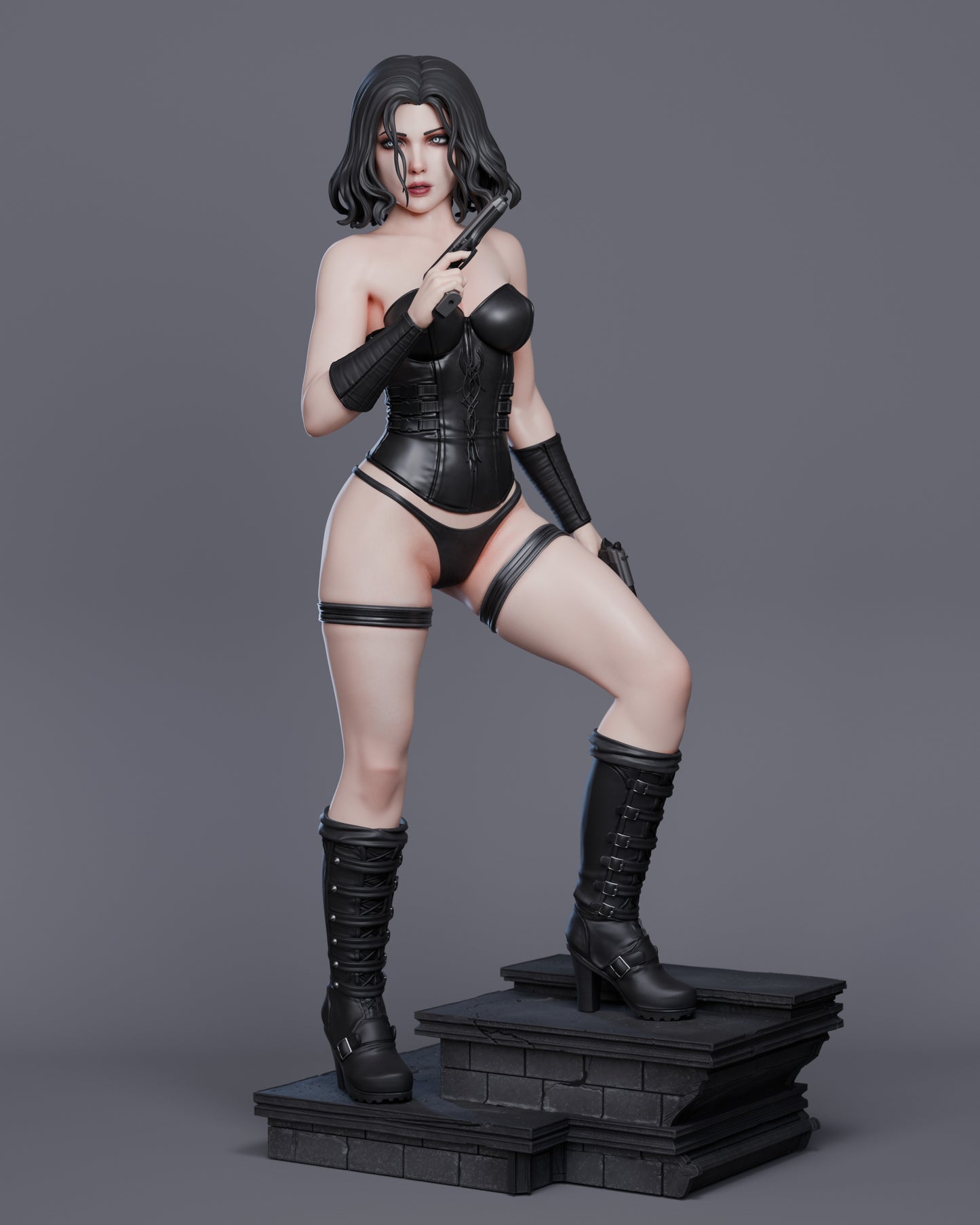Selene the vampire hunter from Underworld 3D printed model statue in a sexy pose