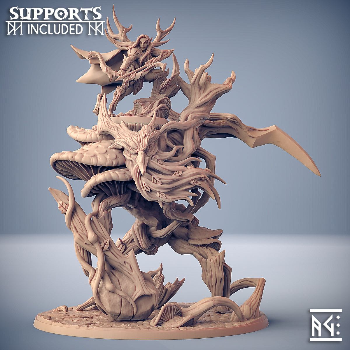 Feralia on Ancient Forest Primordial | Sylvan Knights | Fantasy D&D Miniature | Artisan Guild