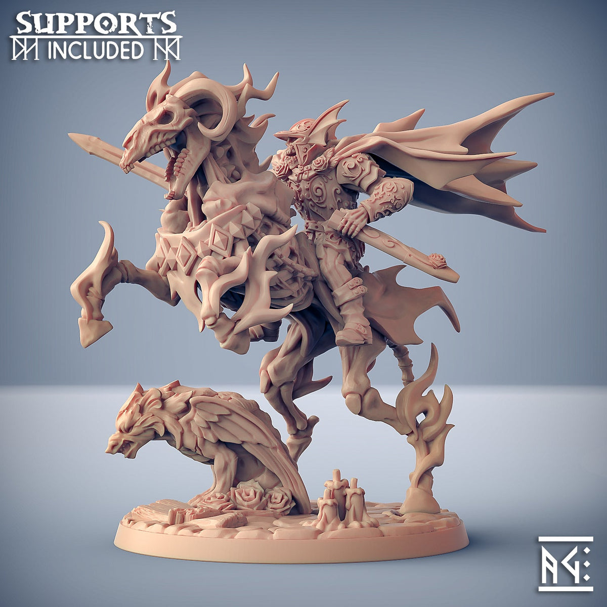 Harguul on Azekiel the Nightmare | Oldburg Fallen Ones | Fantasy D&D Miniature | Artisan Guild
