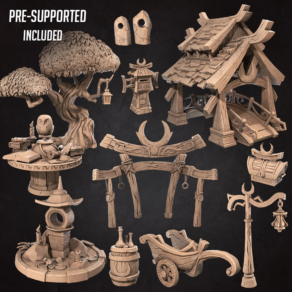 Scenery Pack | Night Elves | Fantasy Miniature | Bite the Bullet