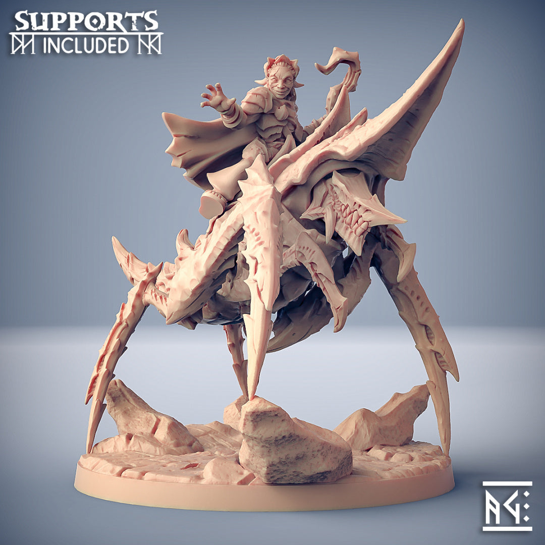 Nanaari the Wise on Battle-Prawn | Scourgeland Survivors | Fantasy D&D Miniature | Artisan Guild