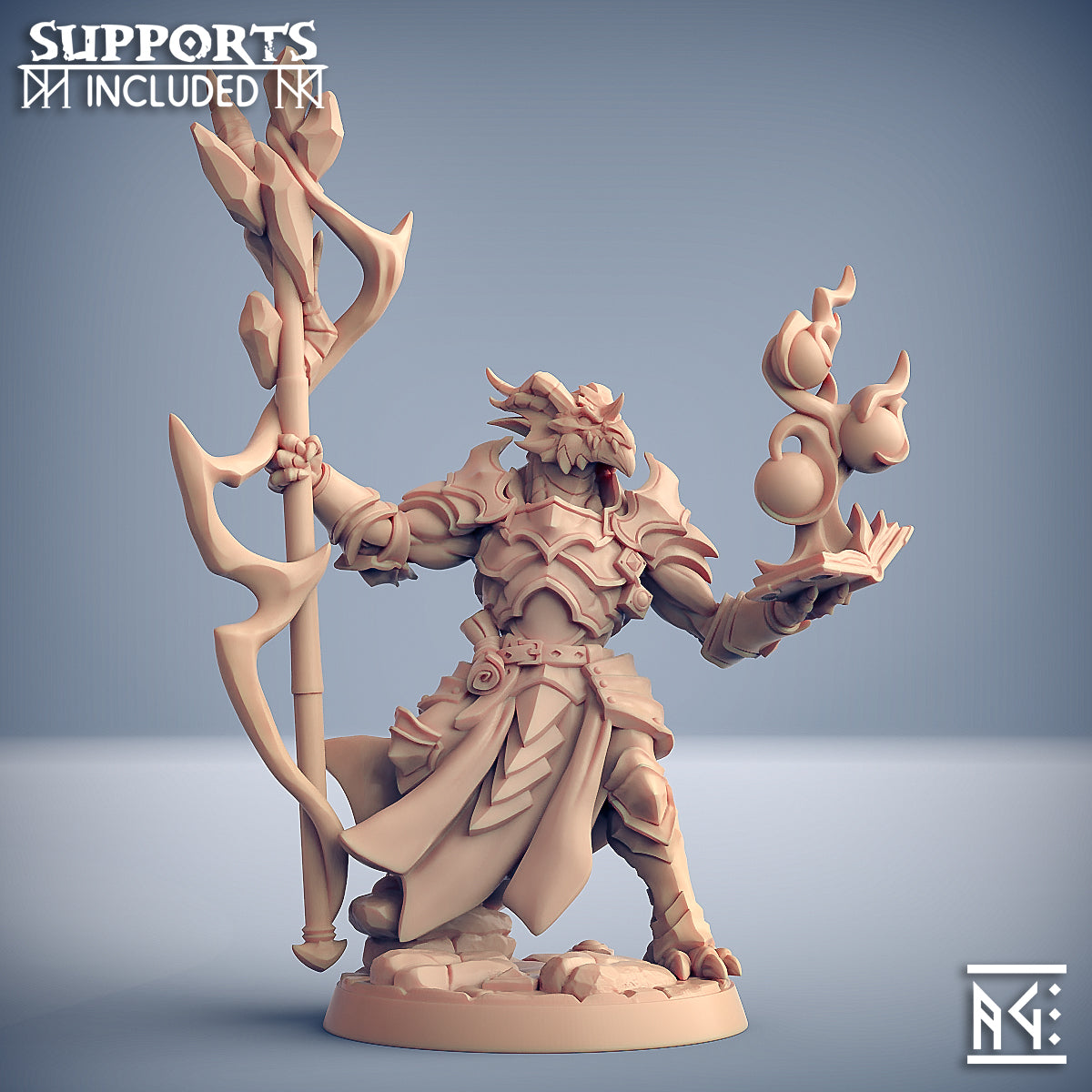 Battlemage Scramax | The Dragonguard | Fantasy D&D Miniature | Artisan Guild