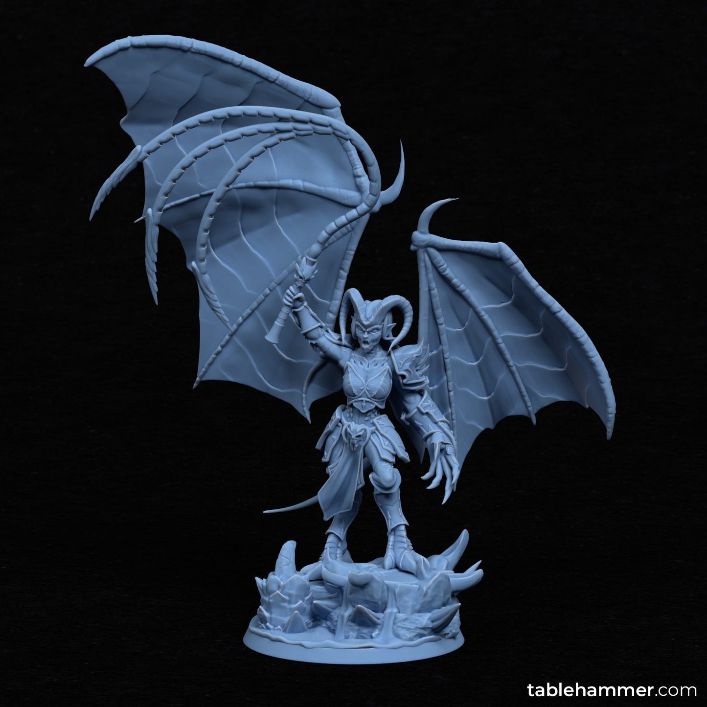 Nyssara the Cursed – Demon Queen of Shadows (60mm Base)