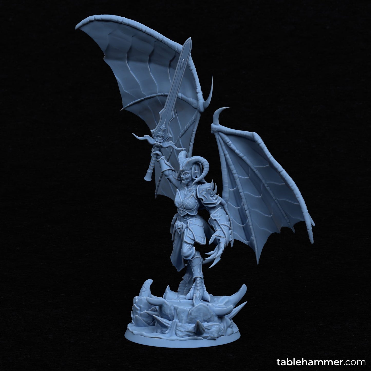 Nyssara the Cursed – Demon Queen of Shadows (60mm Base)