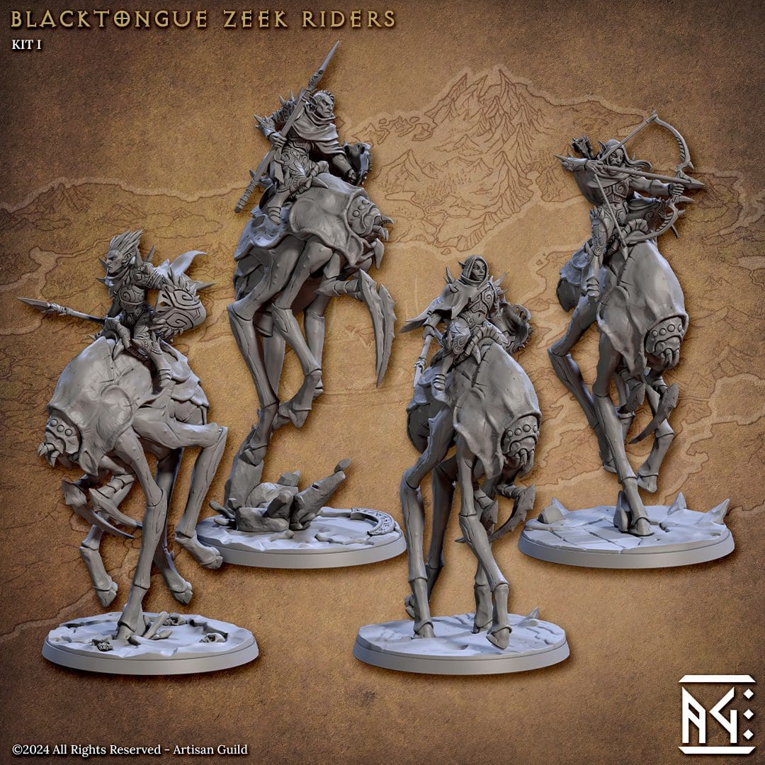 Zeek Rider Miniatures | Blacktongue Assassins | Fantasy D&D Miniature | Artisan Guild