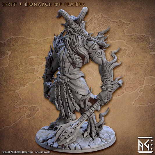 Ifrit Monarch of Flames | Temple of Ifrit | Fantasy D&D Miniature | Artisan Guild