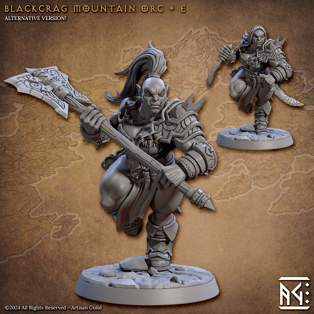 Barbarian Mountain Orc Miniatures | Blackcrag Orcs | Fantasy D&D Miniature | Artisan Guild
