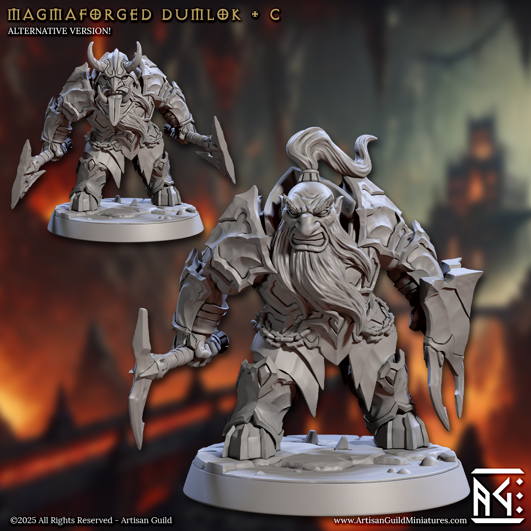 Dwarf Magmaforged Dumlok Miniatures  | Magmaforged Dwarves | Artisan Guild