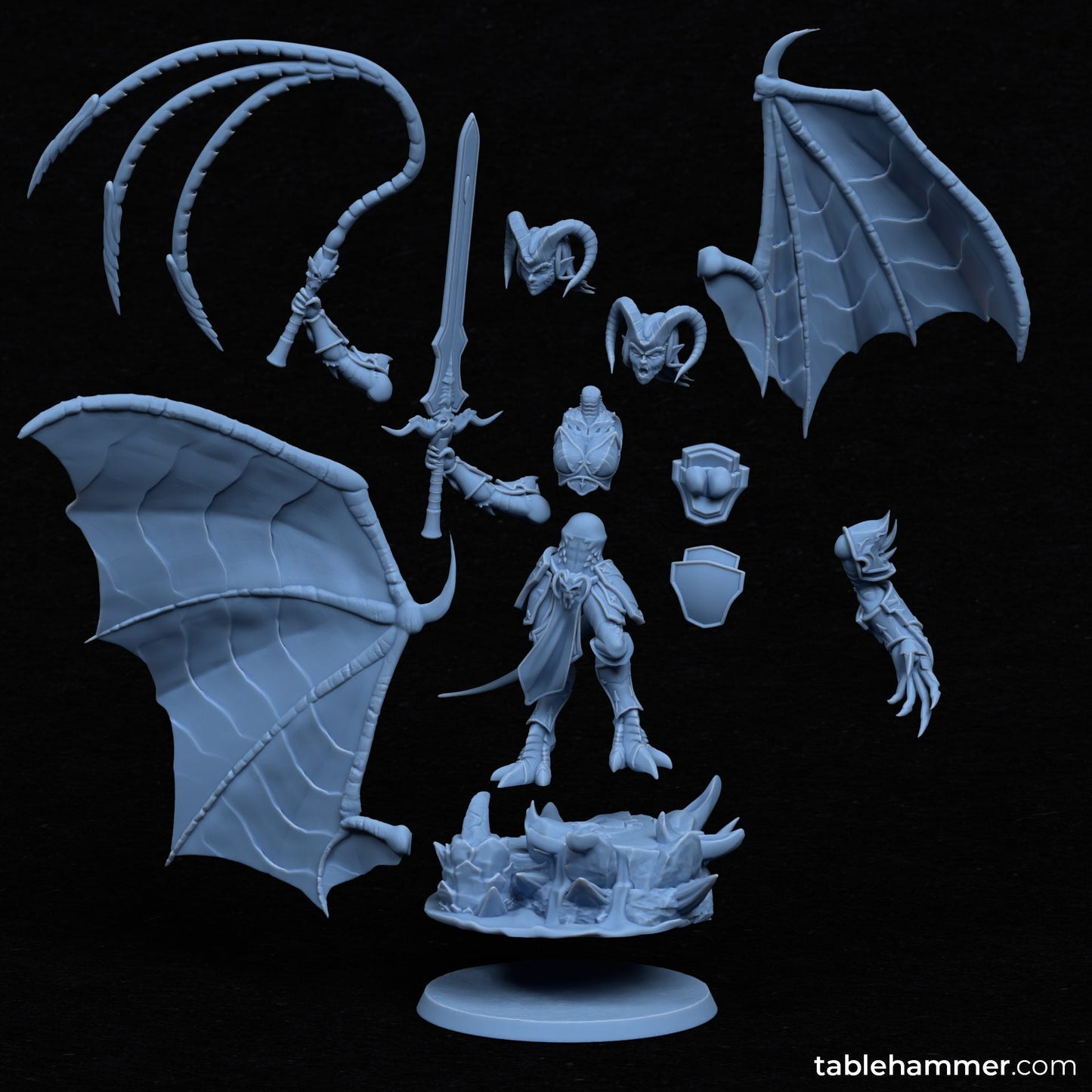 Nyssara the Cursed – Demon Queen of Shadows (60mm Base)