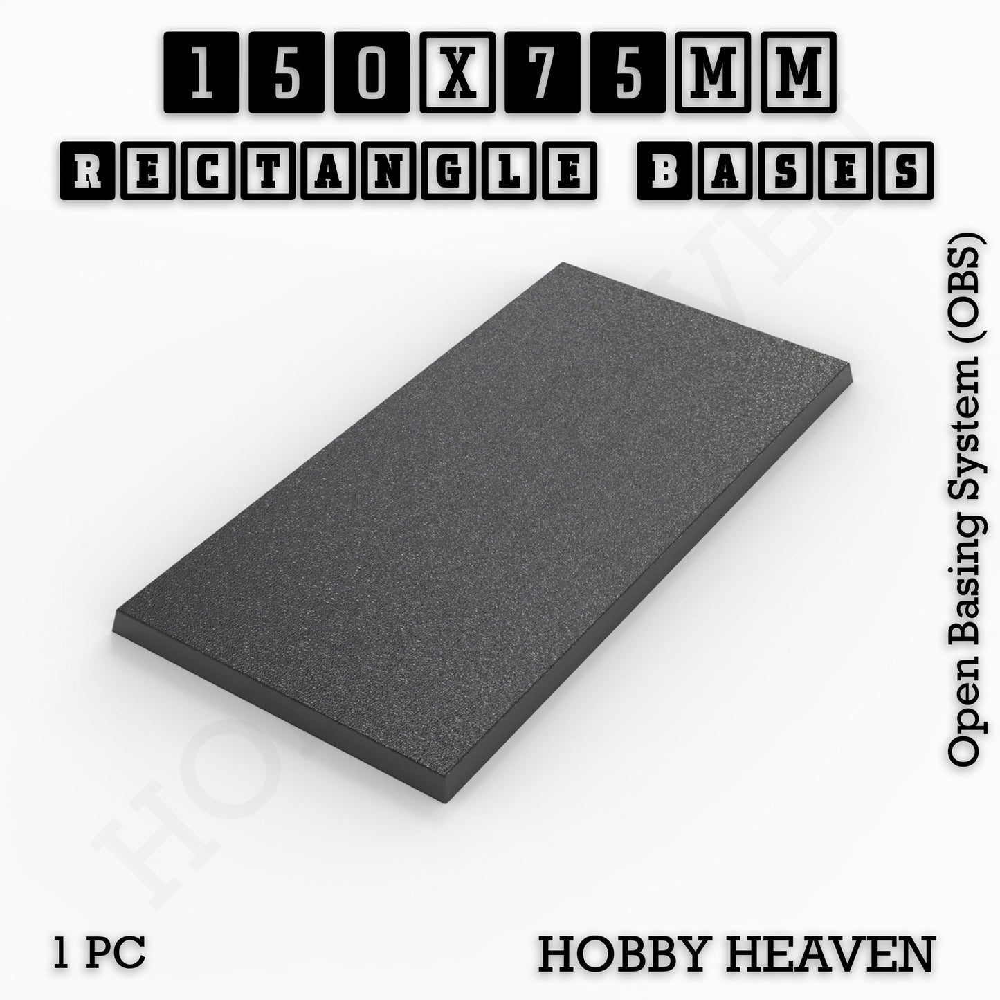 Rectangle Bases Range Sizes - 125x50mm to 200x175mm Large Sizes 3d Print Full Range Tabletop Games