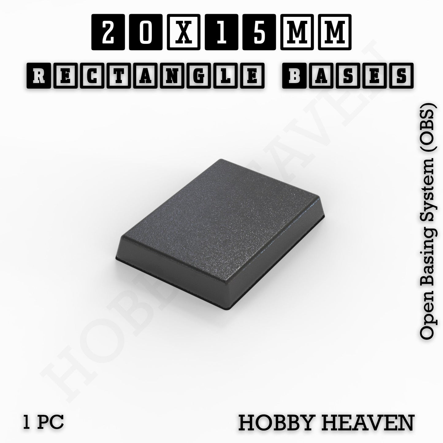 Rectangle Bases Range Sizes - 20x15mm to 75x25mm Small Sizes 3d Print Full Range Tabletop Games