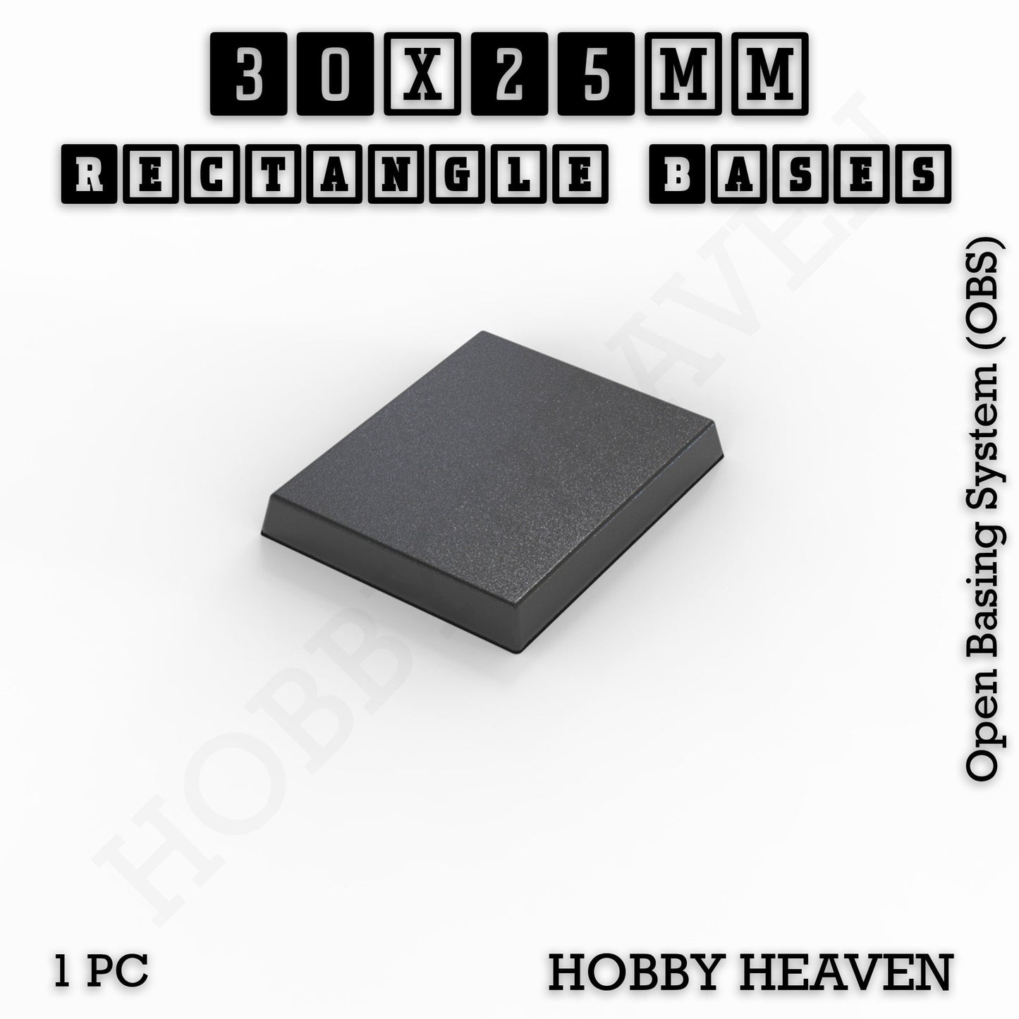 Rectangle Bases Range Sizes - 20x15mm to 75x25mm Small Sizes 3d Print Full Range Tabletop Games