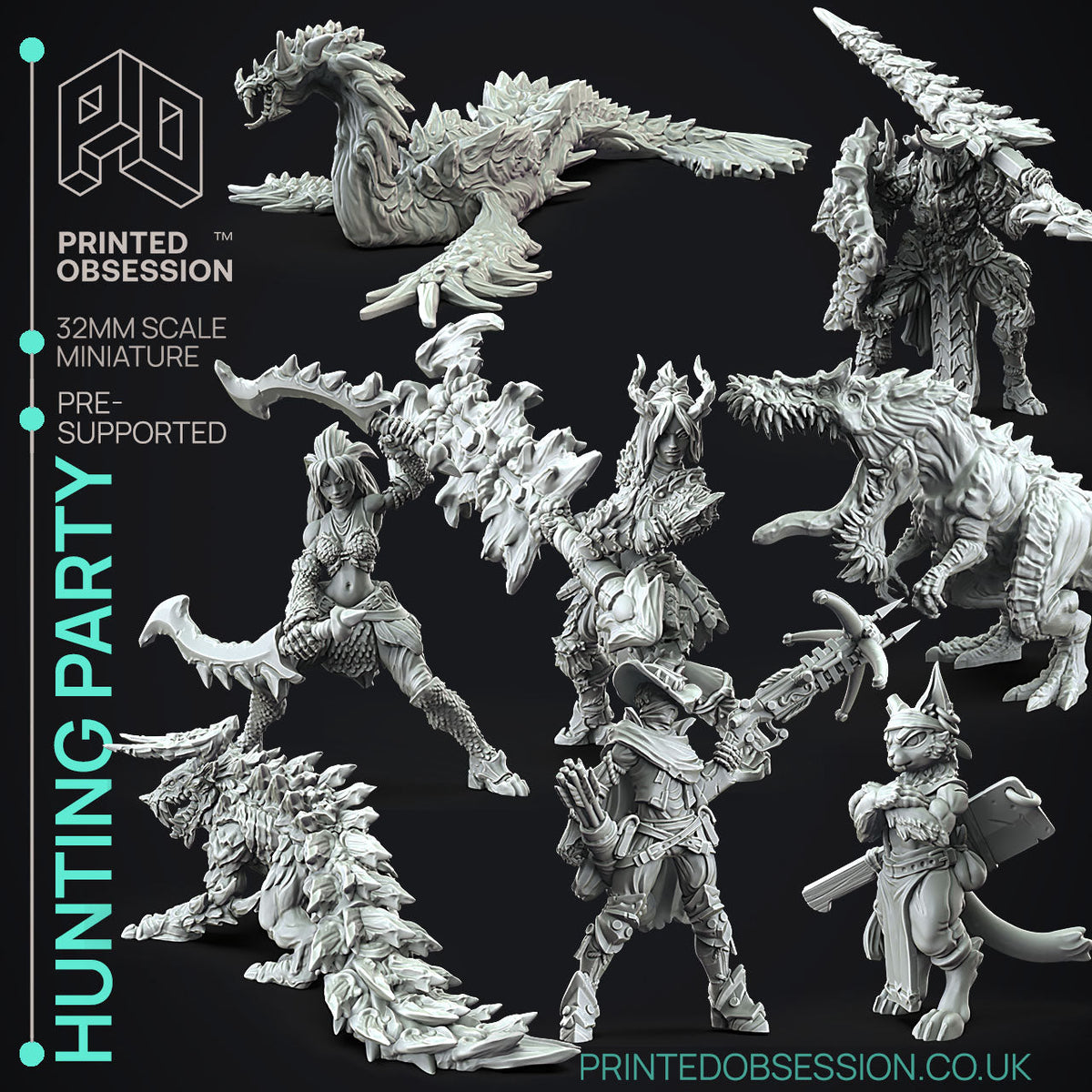 Hunting Party Miniatures | Fantasy Miniature | Printed Obsession