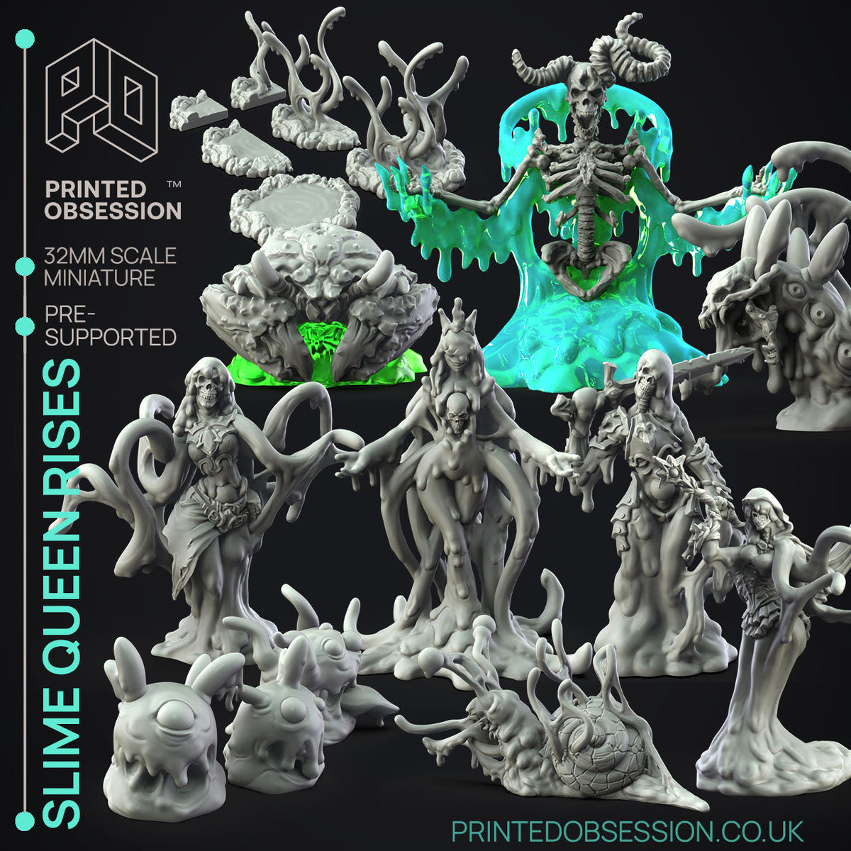 Slime Queen Rises Miniatures | Fantasy Miniature | Printed Obsession
