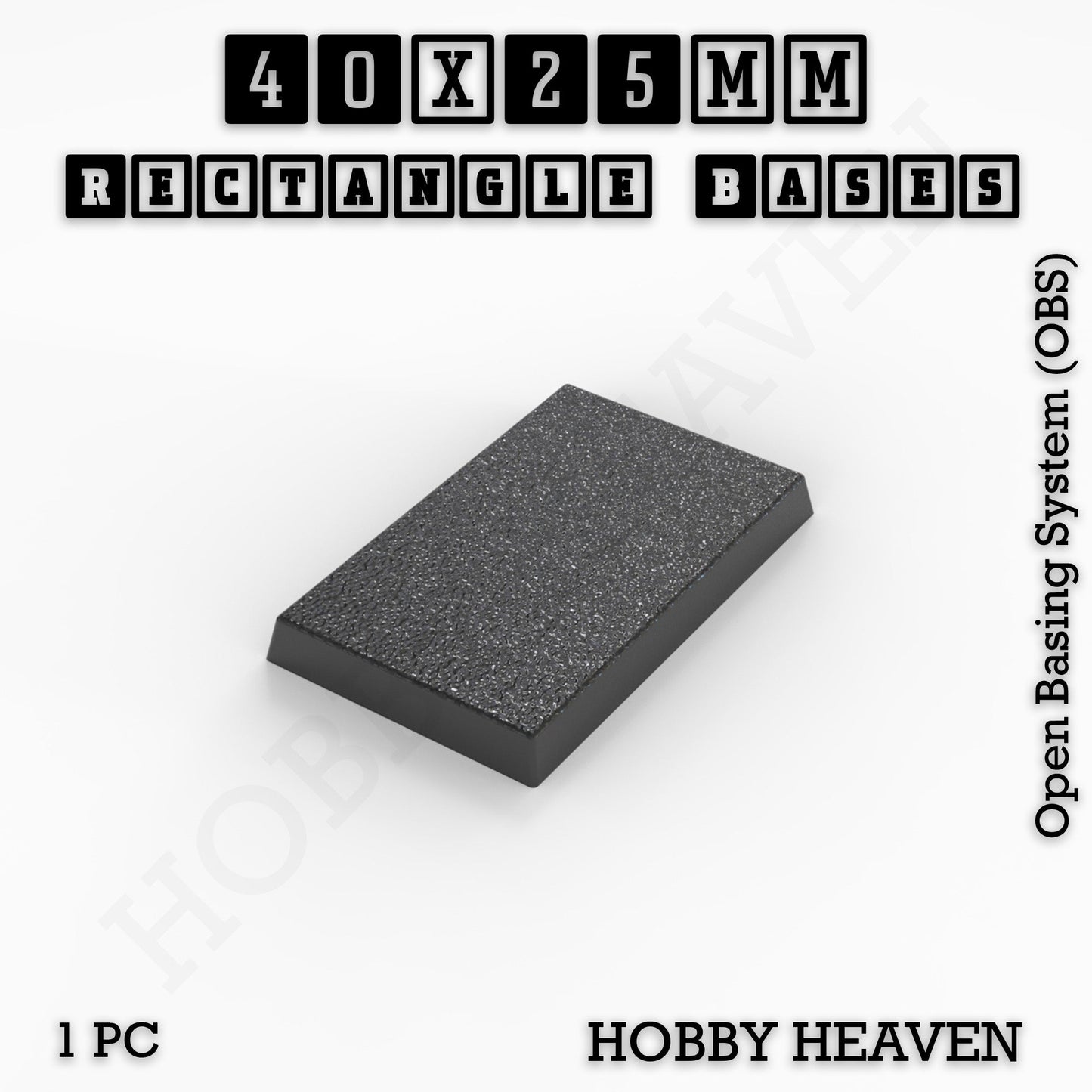 Rectangle Bases Range Sizes - 20x15mm to 75x25mm Small Sizes 3d Print Full Range Tabletop Games