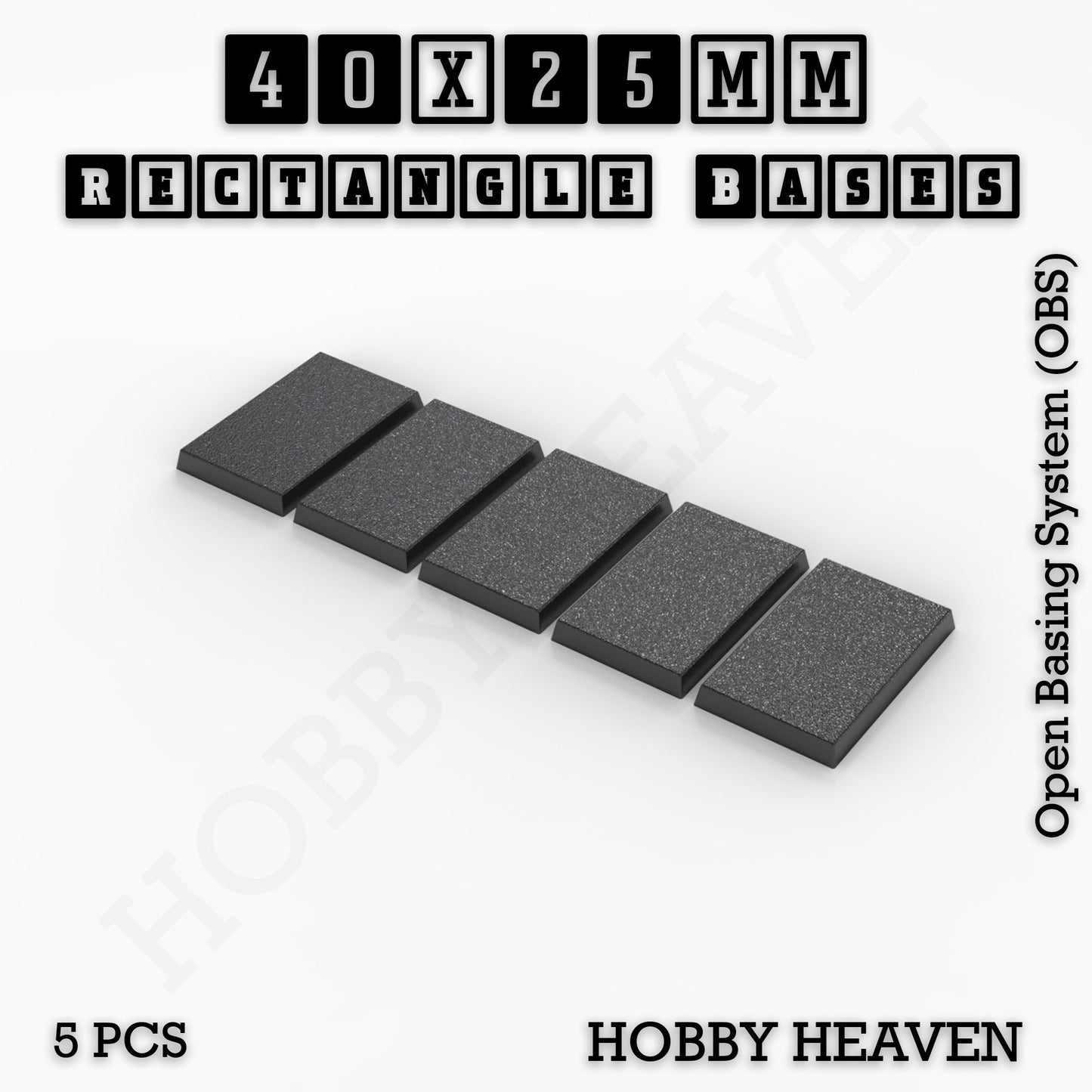 Rectangle Bases Range Sizes - 20x15mm to 75x25mm Small Sizes 3d Print Full Range Tabletop Games