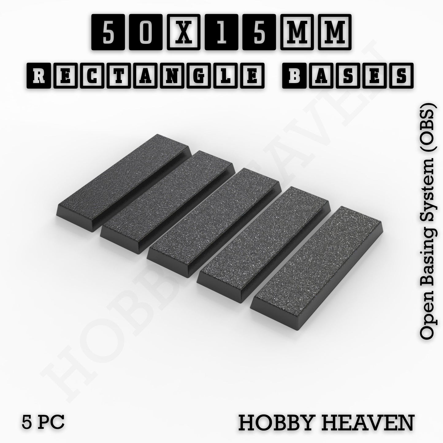 Rectangle Bases Range Sizes - 20x15mm to 75x25mm Small Sizes 3d Print Full Range Tabletop Games