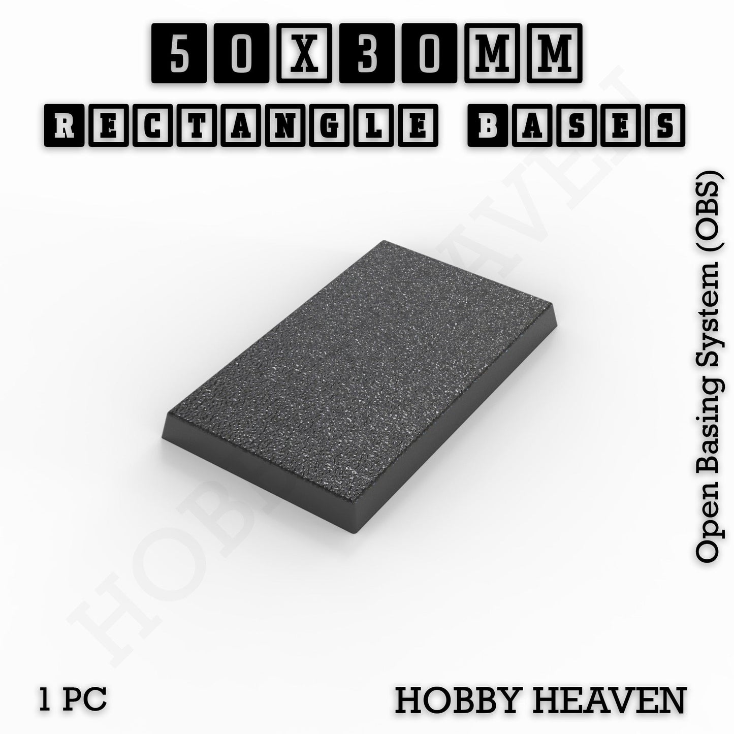 Rectangle Bases Range Sizes - 75x30mm to 125x40mm Medium Sizes 3d Print Full Range Tabletop Games