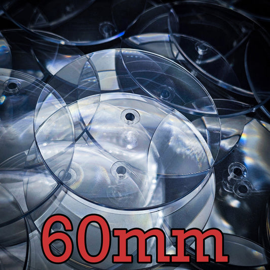 60mm Round Flying Bases – Clear Plastic Stands for Sci-Fi & Fantasy Wargaming Miniatures