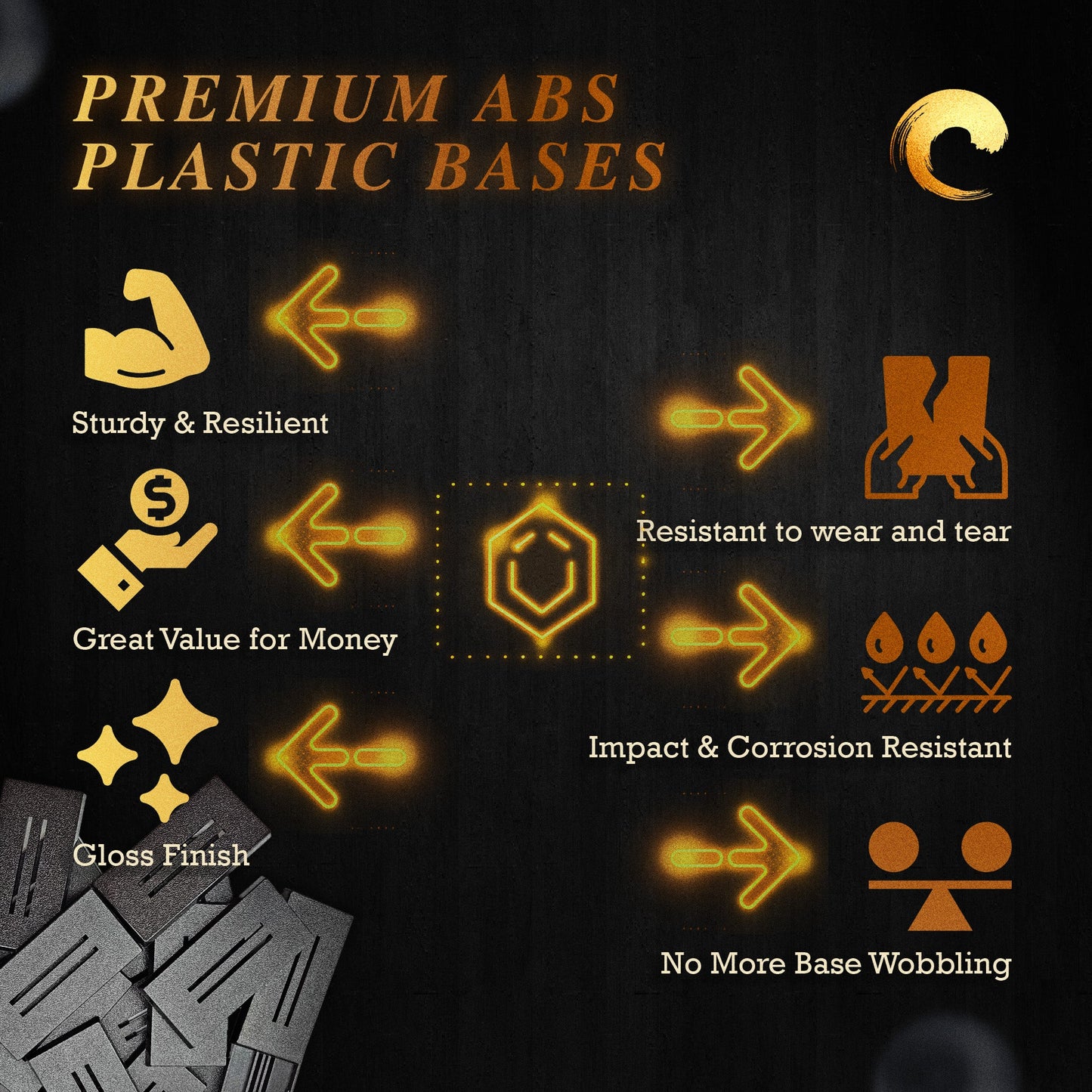 60x30mm Rectangle Slotted Plastic Bases
